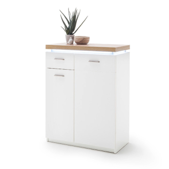 Cali 2 ajtós komód fehér - wotan tölgy