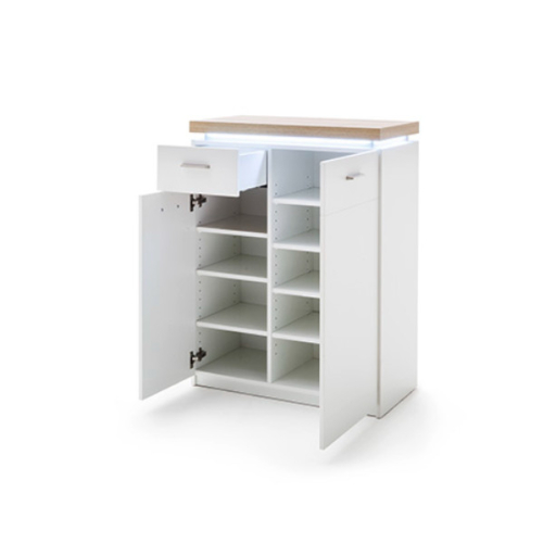 Cali 2 ajtós komód fehér - wotan tölgy