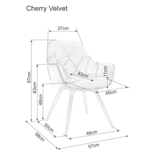 Cherry Velvet étkezőszék cappuccino