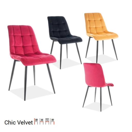 Chic étkezőszék bársony bézs