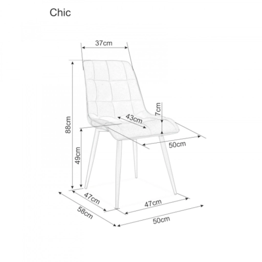 Chic étkezőszék bársony cappuccino