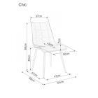 Chic étkezőszék bársony arany-fekete