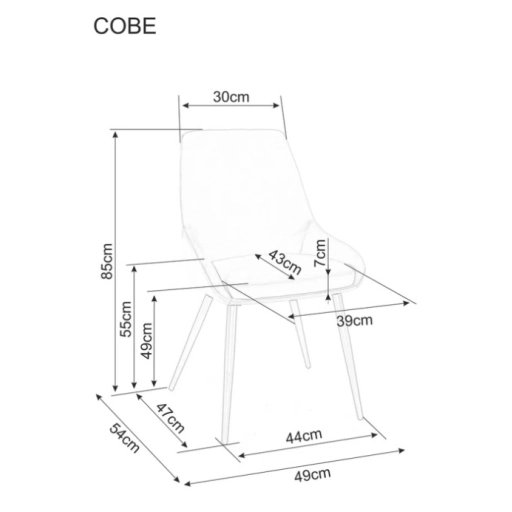 Cobe Velvet étkezőszék sötétbézs
