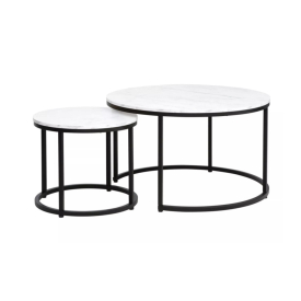 Dion dohányzóasztal szett fehér/fekete Dion dohányzóasztal szett fehér/fekete