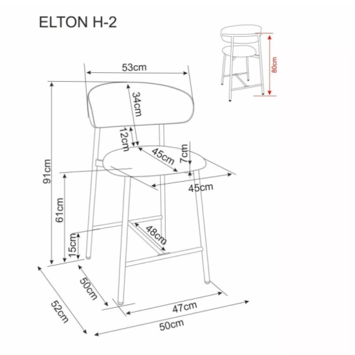 Elton H-2 Noelle bárszék bézs/dió