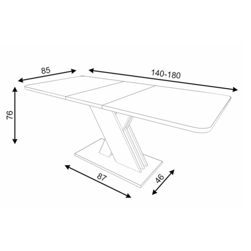 Exel kihúzható asztal tölgy/antracit 140-180cm