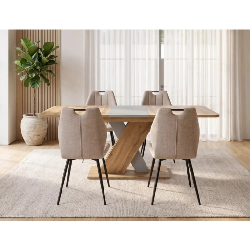 Exel kihúzható asztal tölgy/ezüst 140-180cm