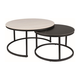 Ferrante B dohányzóasztal szett fehér, fekete Ferrante B dohányzóasztal szett fehér, fekete