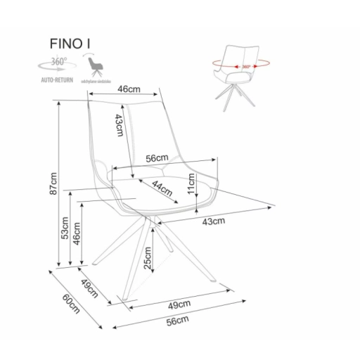 Fino I  360 fokban forgatható étkezőszék bézs