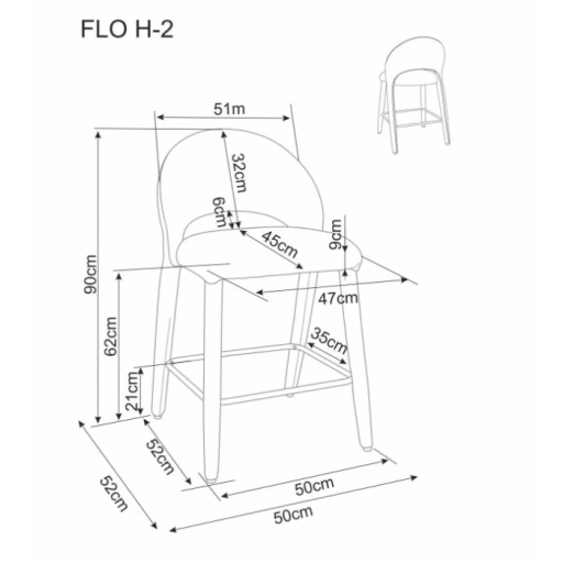 Flo H-2 bárszék bézs