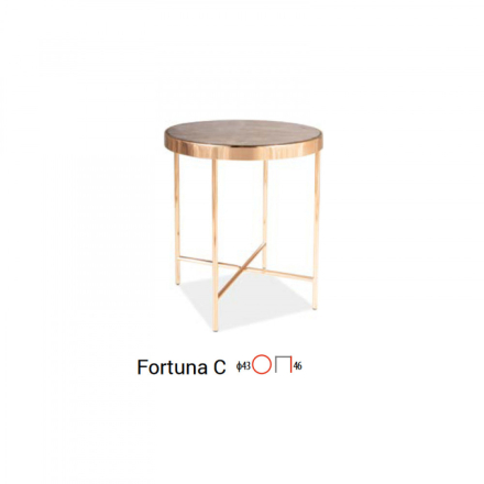 Fortuna C lerakóasztal 43cm Márvány - Arany