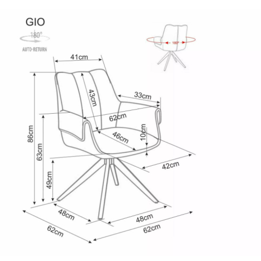 Gio forgatható étkezőszék bézs