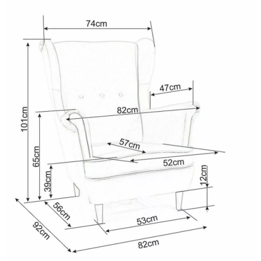 Harry Velvet fotel sötétkék