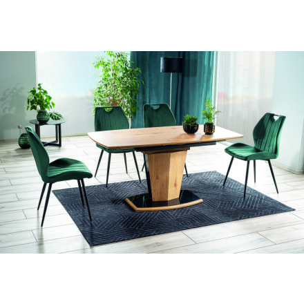 Houston bővíthető étkezőasztal tölgy színű asztallappal 120-160 cm