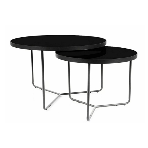 Italia dohányzóasztal szett fekete