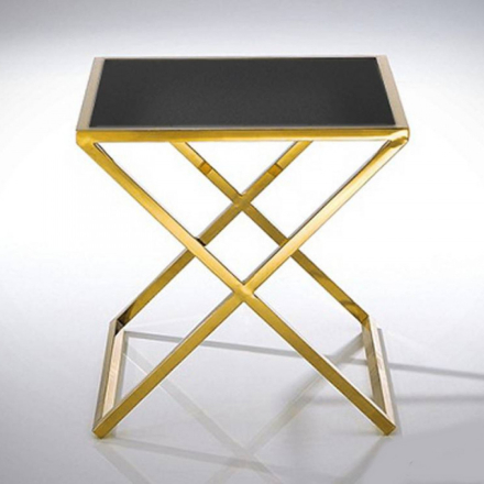 Plaza lerakóasztal fekete-arany 50x50x50 cm