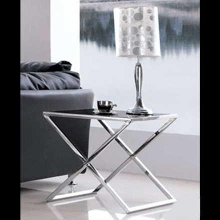 Plaza lerakóasztal fekete-ezüst 50x50x50 cm