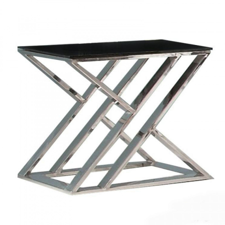 Crucifero lerakóasztal fekete-ezüst 50x50x51 cm