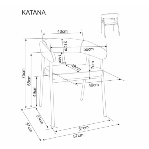 Katana karfás étkezőszék cappuccino/kasmír