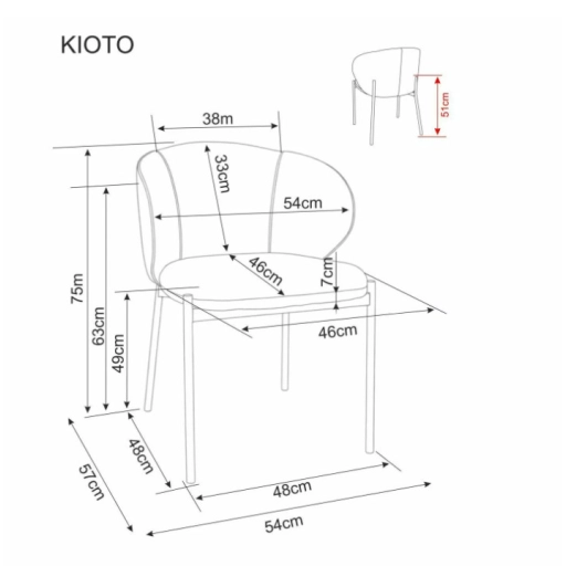 Kioto étkezőszék bézs/fekete
