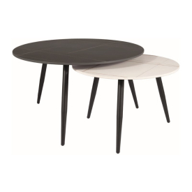 Kora A dohányzóasztal szett fekete, fehér Kora A dohányzóasztal szett fekete, fehér