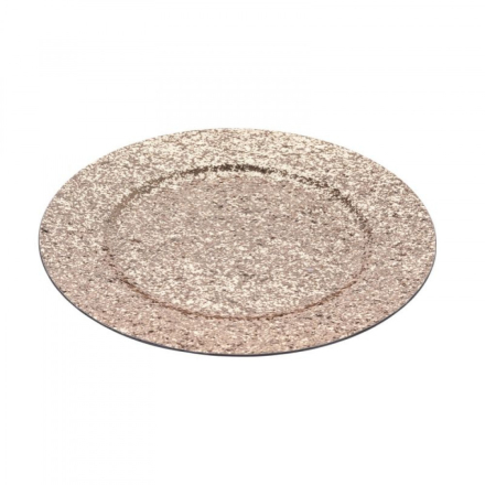 Glitter II csillámos dekortányér pezsgő színben 33cm