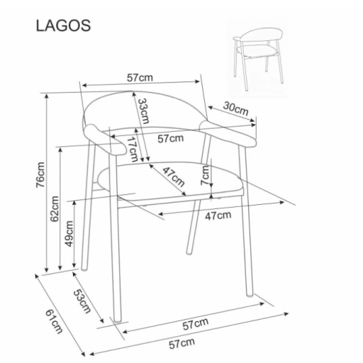 Lagos D Raven étkezőszék latte/tölgy