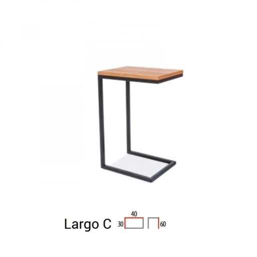 Largo C 40cm Lerakóasztal Tölgy - Fekete