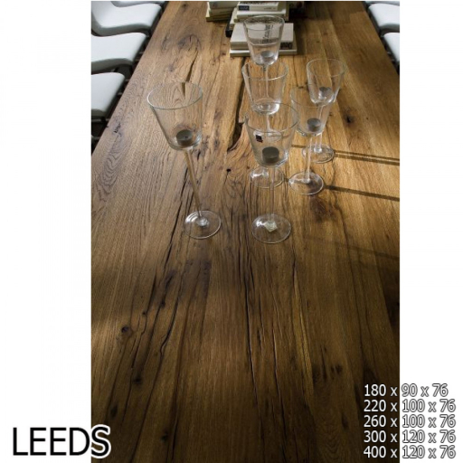 LEEDS Tömör Bassano Tölgyfa Étkezőasztal 180x90cm