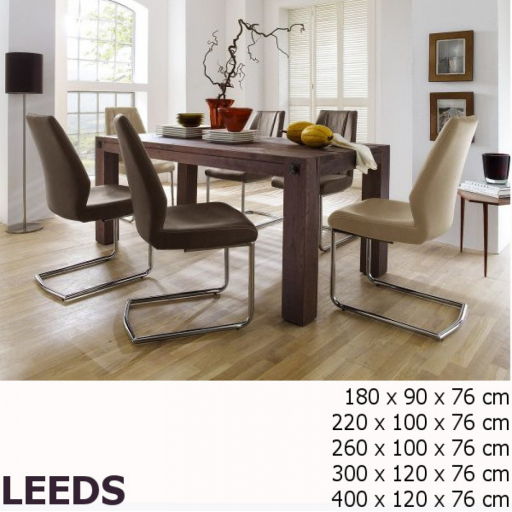 LEEDS Tömör Antikolt Tölgy Étkezőasztal 220cm