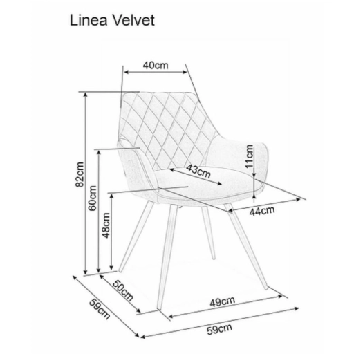 Linea Velvet karosszék bézs