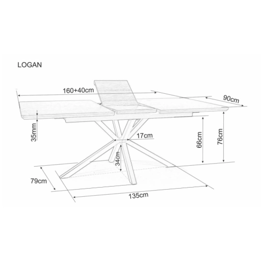 Logan bővíthető étkezőasztal tölgy 160-200cm