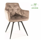 Mango forgatható bársony étkezőszék sötétbézs