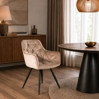Mango forgatható bársony étkezőszék sötétbézs
