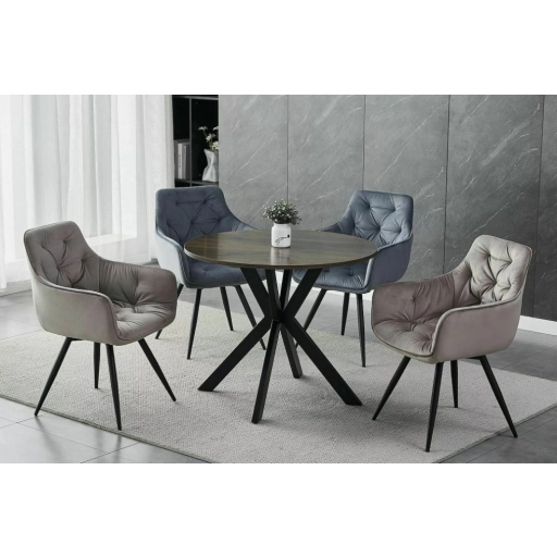 Mango forgatható bársony étkezőszék sötétbézs