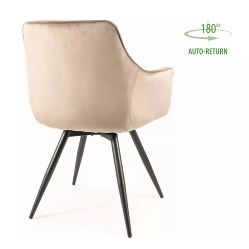 Mango forgatható bársony étkezőszék sötétbézs