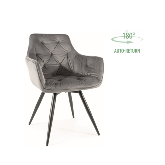 Mango forgatható bársony étkezőszék szürke