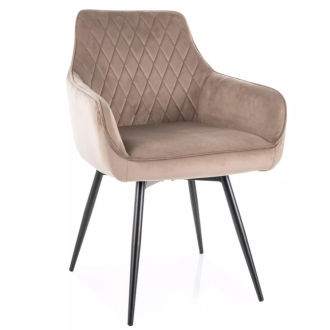 Marlo bársony forgatható étkezőszék sötétbézs