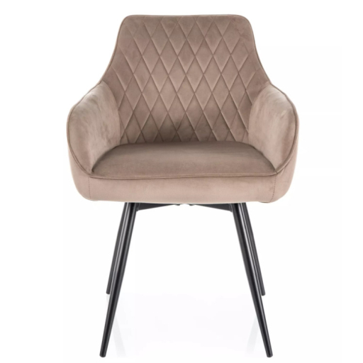 Marlo bársony forgatható étkezőszék sötétbézs