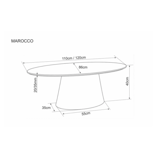 Marocco dohányzóasztal dió