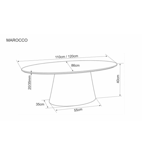 Marocco dohányzóasztal világosszürke
