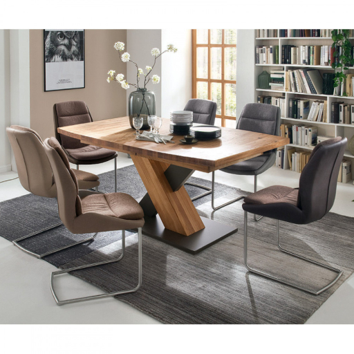 MENDOZA B Kekerített Fehérített Tömör Tölgyfa Bővíthető étkezőasztal 180-270cm