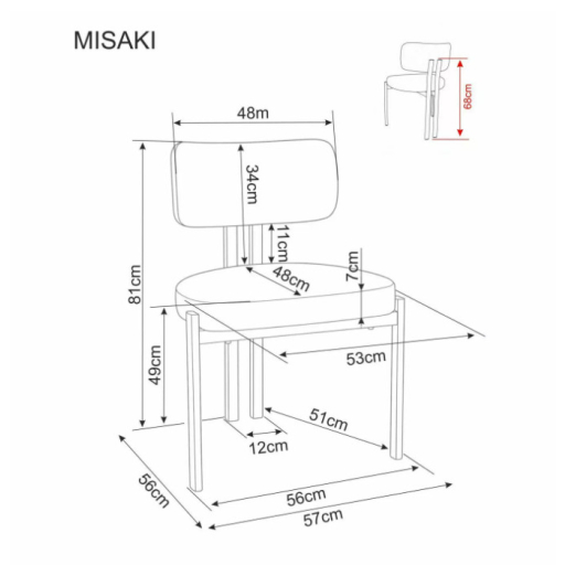 Misaki D étkezőszék világosbézs/dió