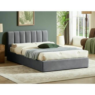   Montreal Velvet ágyneműtartós franciaágy szürke 120x200cm