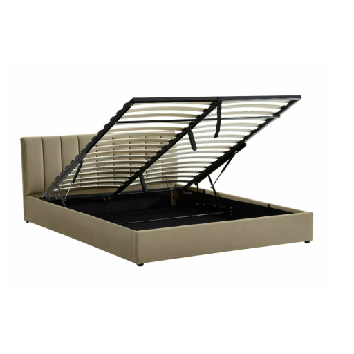 Montreal Velvet ágyneműtartós franciaágy bézs 160x200cm