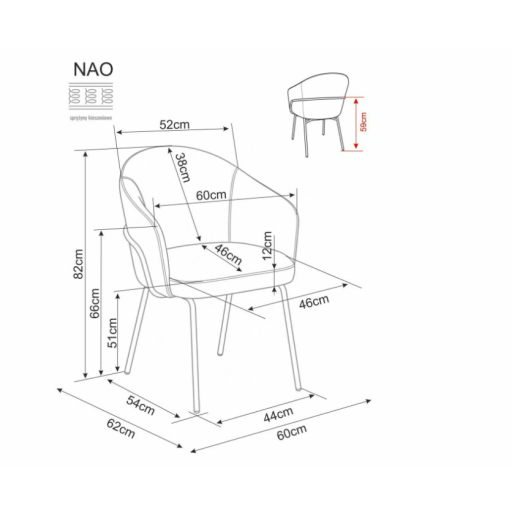 Nao Noelle étkezőszék sötétbézs