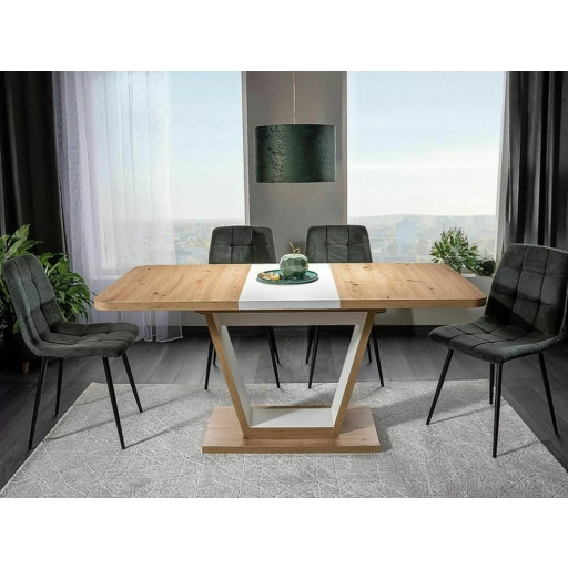 Nigel bővíthető étkezőasztal tölgy/fehér 120-160 cm
