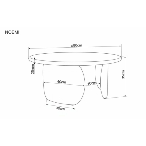 Noemi dohányzóasztal sötétbézs