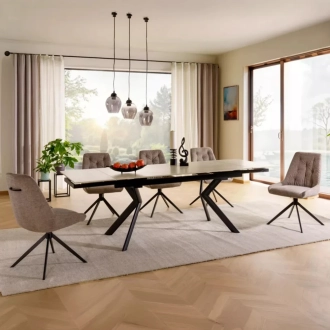 Norton bővíthető étkezőasztal bézs/fekete 160-240 cm