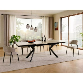 Norton bővíthető étkezőasztal bézs/fekete 160-240 cm